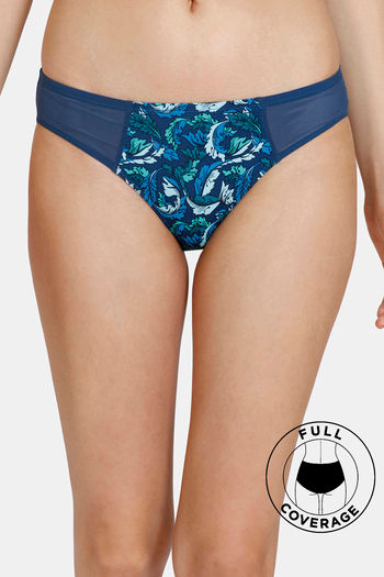 Buy Zivame Plush Mystique Low Rise Full Coverage Bikini Panty - Gibraltar Sea